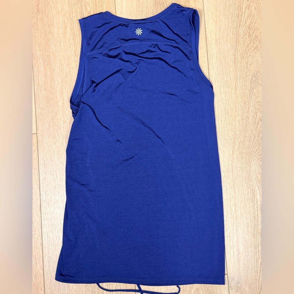 Athleta Blue Ruched Performance Tank Top - Picture 2 of 4